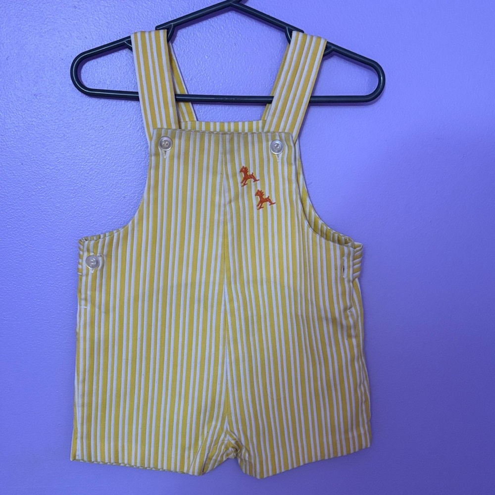 Vintage Healthtex Yellow and White Striped Romper